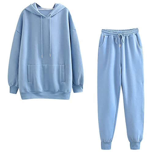 Chandal Mujer Talla Grande Conjunto Chándal Mujer Completo Loungewear Set Chandal Deportivo Deporte Tallas Grandes Señora Largo Tracksuit Women Chandals Mujer Invierno Chandales Mujeres Flojo Azul L