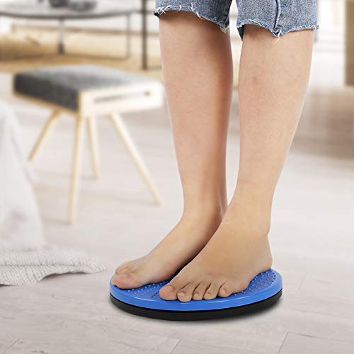 Changor Retortijón Máquina, Cintura Plato 25 * 25 * 3cm Masaje Aerobio Aptitud física Giro Gordo Quemar Mujer Tornado Ejercicio Equipo Máquina Abdominales(Azul)