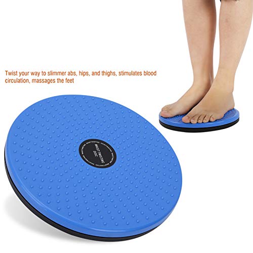 Changor Retortijón Máquina, Cintura Plato 25 * 25 * 3cm Masaje Aerobio Aptitud física Giro Gordo Quemar Mujer Tornado Ejercicio Equipo Máquina Abdominales(Azul)