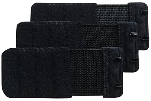 Chanie Mujer 3 Piezas Suave Cómodo Extensores de sujetador de 2 Ganchos, 9,2cm x 3,8cm