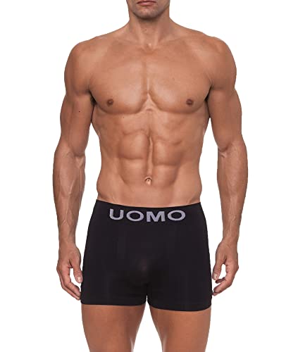 Channo Pack de 12 - Calzoncillos de Hombre, Boxer Lycra, sin Costuras Liso y con Color Uniforme (L)