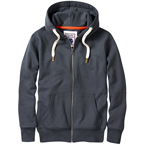 Charles Wilson Original Sudadera de Hombre Algodón Premium Capucha Cremallera (Medium, Graphite (0819))