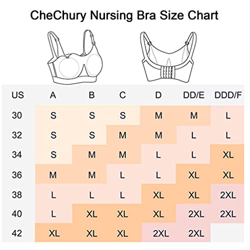 CheChury Mujeres Sujetador de Lactancia Sin Aros Sujetador de Maternidad Fácil de Amamantar Sujetador Cómodo y Transpirable Puro Algodón Sostén Embarazada