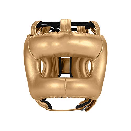 ChengBeautiful Casco De Boxeo Viga Transversal de la Nariz protección for la Cabeza Cerrada Puente de Boxeo Profesional Casco contra (Color : Gold, Size : One Size)