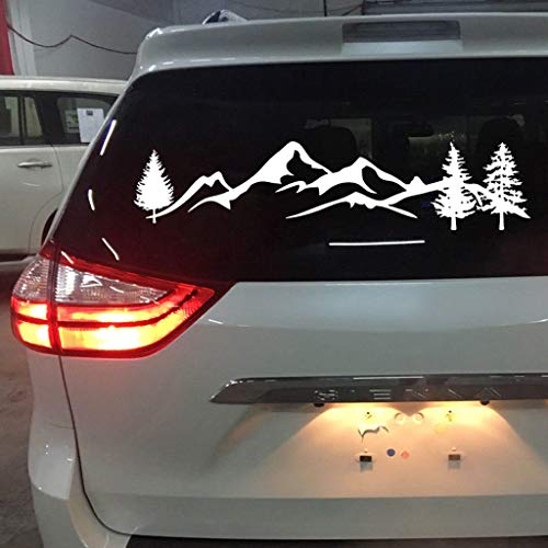 CHENGSE Sticker de Carro, SUV RV Camper Offroad 1 Pieza 100cm Negro/Blanco árbol montaña decoración de Coche Pet Reflectante Bosque Coche Pegatina calcomanía - Negro - 100.8×20.4cm/39.69×8.03inches