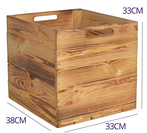 Chiccie Caja de madera Karl de Kallax, 33 x 38 x 33 cm, cesta de almacenamiento, cajón, caja de madera, estantería