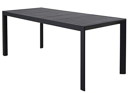 Chicreat - Mesa extensible de aluminio para jardín, 127-180 x 77 x 71,5 cm (Gris- Carbón)