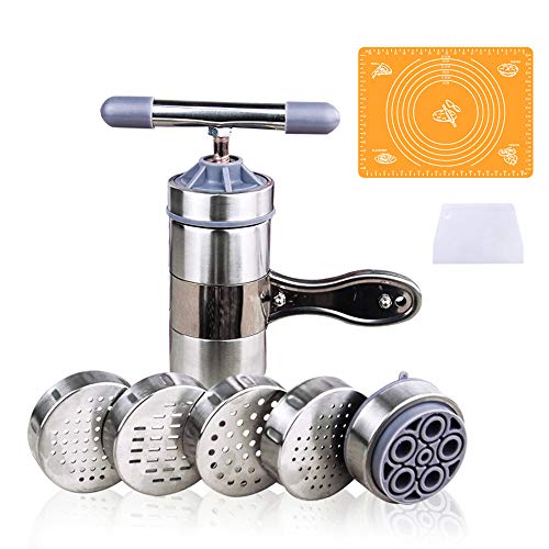 CHSEEO Máquina para Pasta Fresca Prensador para Pasta Acero Inoxidable Cortador de Pasta Máquina de Rodillos Noodle Maker Fabrica de Fideos Frescos de Masa Tagliatelle de Lasaña de Espaguetis #3