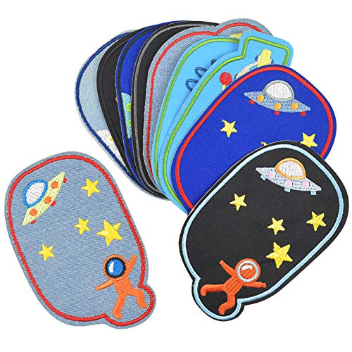 Chstarina 12Pcs Parches Ropa Termoadhesivos Astronauta,Parches Bordados Cosidos Rodilleras Termoadhesivas Niños Rodilleras Pantalones Parches Termoadhesivos Infantiles Patch Sticker Para Jeans