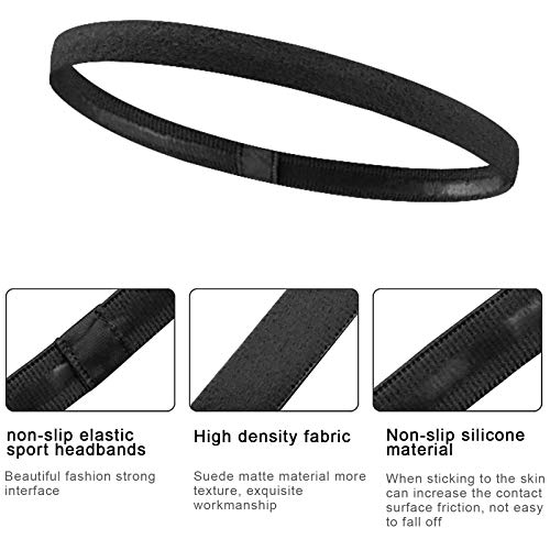 Chstarina 3 Piezas Diadema Deportiva Elásticas Cinta Pelo Bandas de Cabello Mini Bandas Deportivas Antideslizantes para Mujer y Hombre para Trotar Correr Fútbol Yoga Entrenamiento