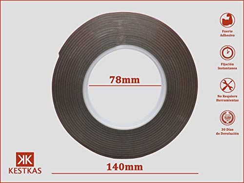 Cinta Adhesiva Doble Cara Extrafuerte VHB Gris 19mm x 5m x 2mm KESTKAS - Montaje - Coche - Exterior - Decoracion - Autoadhesiva - Impermeable - Alta Adherencia