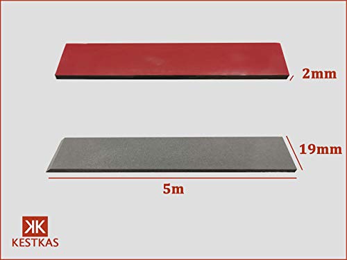 Cinta Adhesiva Doble Cara Extrafuerte VHB Gris 19mm x 5m x 2mm KESTKAS - Montaje - Coche - Exterior - Decoracion - Autoadhesiva - Impermeable - Alta Adherencia