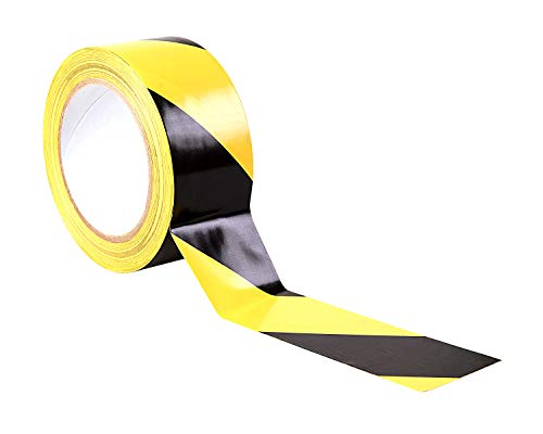 Cinta de advertencia de peligro - 33 M x 50 mm - Cinta adhesiva de adhesivo - alta calidad rollo por gocableties (Negro/Amarillo)