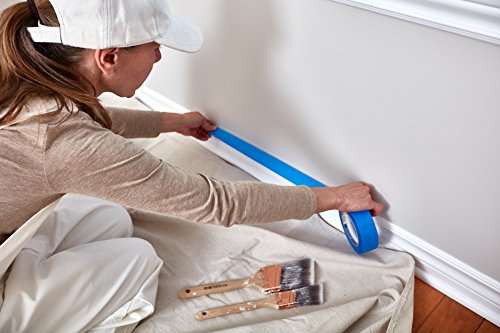 Cinta de Pintor Profesional de Color Azul de Sanojtape (Paquete de 4) de 25mm x 50m Resistente a Los Rayos UV Hasta 14 días al Aire Libre Cinta Adhesiva Interiores y Exteriores