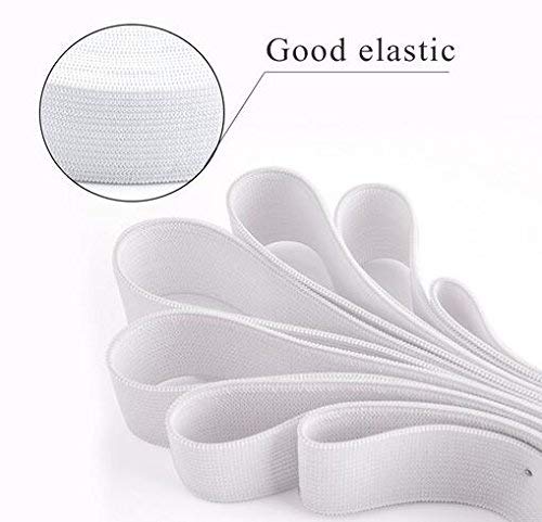 Cinta elástica trenzada de alta elasticidad de 5 metros, hilo de goma, cuerda elástica, bobina elástica, para manualidades, costura, accesorios de ropa (blanco; 4 cm)