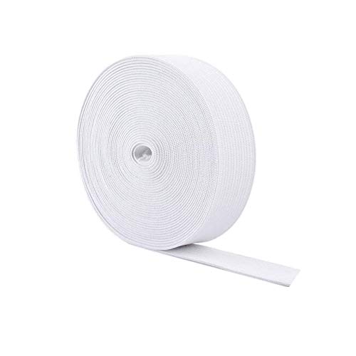 Cinta elástica trenzada de alta elasticidad de 5 metros, hilo de goma, cuerda elástica, bobina elástica, para manualidades, costura, accesorios de ropa (blanco; 4 cm)