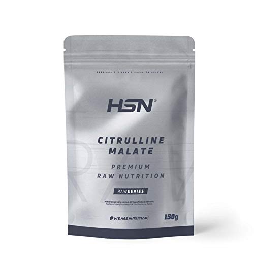 Citrulina Malato en Polvo de HSN | Sin Sabor 150 g = 30 Tomas por Envase | 10000 mg Pura L-Citrulina Malato por Dosis Diaria | Sin Añadidos ni Excipientes | No-GMO, Vegano, Sin Gluten