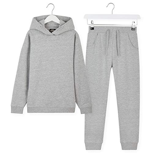 CityComfort Chandal Niña, Conjunto de 2 Piezas Sudadera con Capucha y Pantalon Chandal, Ropa Niño 100% Algodon, Regalos Para Niños Edad 3-14 Años (Gris Claro, 3_years)