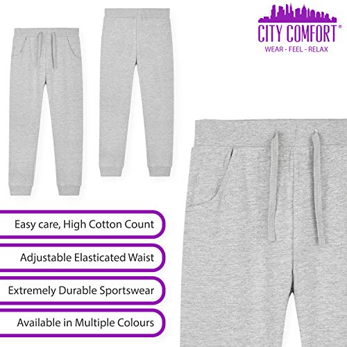 CityComfort Chandal Niña, Conjunto de 2 Piezas Sudadera con Capucha y Pantalon Chandal, Ropa Niño 100% Algodon, Regalos Para Niños Edad 3-14 Años (Gris Claro, 7_years)