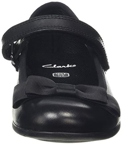 Clarks Scala Tap K, Bailarinas Niñas, Negro (Black Leather Black Leather), 29 EU