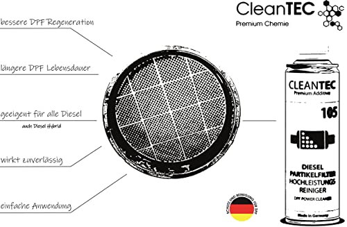 CleanTEC DPF Power Clean - Limpiador de alto rendimiento para filtro de partículas diésel 375 ml 105