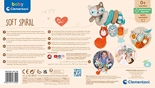 Clementoni - Baby Clementoni Espiral de actividades para sillita con personajes de animales- accesorios sillita a partir de 0 meses (17320)