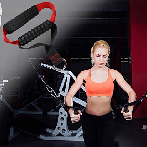 CLISPEED 2 Piezas Manijas de Tracción Bandas de Resistencia Manijas de Ejercicio de Servicio Pesado Reemplazo para Accesorios de Máquina de Cable Pilates Yoga Entrenador de Fuerza Equipo