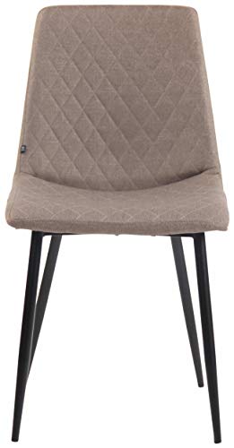 CLP Silla De Comedor Telde Tapizada En Tela I Butaca De Salón con Base De Metal En Negro I Silla De Dormitorio Sin Reposabrazos I Color:, Color:Gris Pardo