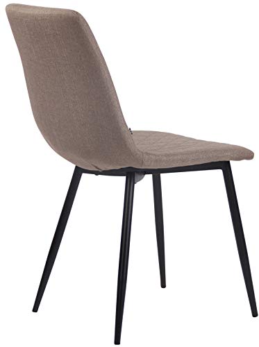 CLP Silla De Comedor Telde Tapizada En Tela I Butaca De Salón con Base De Metal En Negro I Silla De Dormitorio Sin Reposabrazos I Color:, Color:Gris Pardo