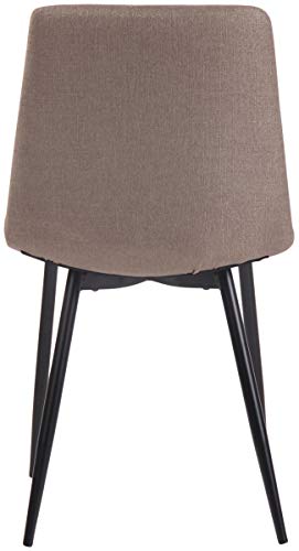 CLP Silla De Comedor Telde Tapizada En Tela I Butaca De Salón con Base De Metal En Negro I Silla De Dormitorio Sin Reposabrazos I Color:, Color:Gris Pardo