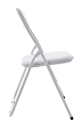 CLP Silla Plegable Felix con Estructura De Metal I Silla De Conferencia Acolchada I Silla De Eventos Plegable, Color:Blanco/Blanco