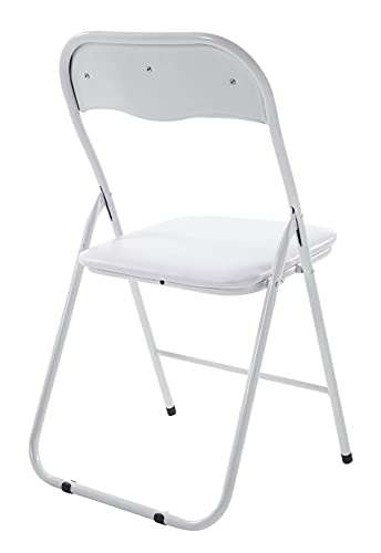 CLP Silla Plegable Felix con Estructura De Metal I Silla De Conferencia Acolchada I Silla De Eventos Plegable, Color:Blanco/Blanco