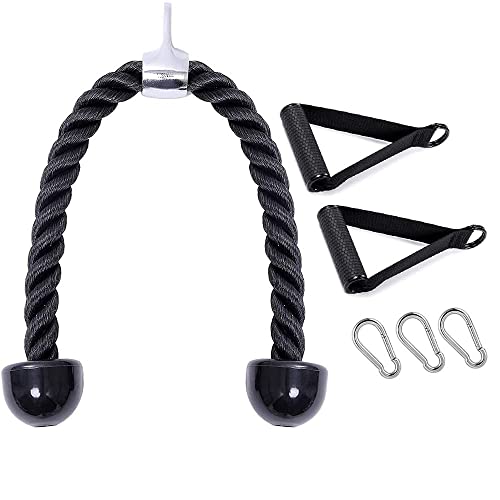 CMYKZONE TríCeps Empuje Tire Hacia Abajo Cuerda Cuerda, Cable De La Cuerda De TríCeps Para Multi Gym con Mango & MosquetóN De Gancho RáPido, Para Las Combinaciones De Entrenamiento De Fuerza Del Brazo