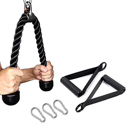 CMYKZONE TríCeps Empuje Tire Hacia Abajo Cuerda Cuerda, Cable De La Cuerda De TríCeps Para Multi Gym con Mango & MosquetóN De Gancho RáPido, Para Las Combinaciones De Entrenamiento De Fuerza Del Brazo