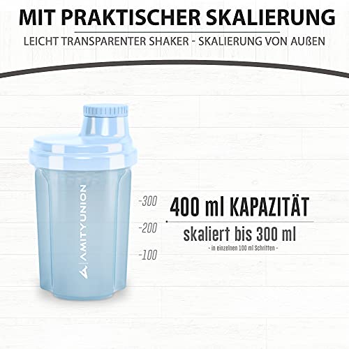 Coctelera de proteínas 300 ml "Heaven" a prueba de fugas, sin BPA con tamiz y escala que se pueden hacer clic para batidos cremosos de suero, mezclador de proteínas, original en Negro rojo