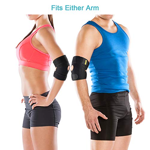 Codera Deportivas, Codera para Tendinitis Codo con Estabilizadores Dobles de Resortes, Codo Golf Ajustable, Codo Tenista, Compresión de Codo para Esguince Artritis, Codera para Epicondilitis