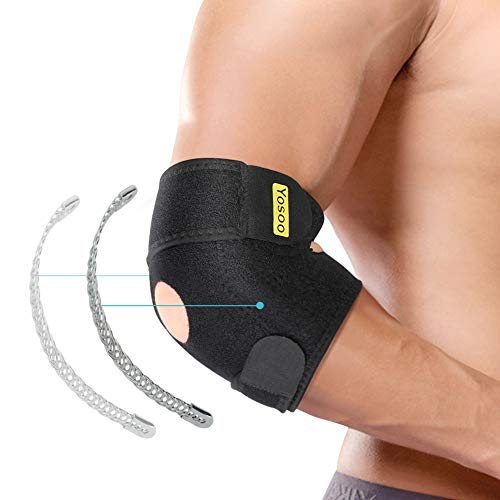 Codera Deportivas, Codera para Tendinitis Codo con Estabilizadores Dobles de Resortes, Codo Golf Ajustable, Codo Tenista, Compresión de Codo para Esguince Artritis, Codera para Epicondilitis