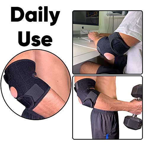 Codera epicondilitis - codera para tendinitis ajustable, transpirable - codo de tenista epicondilitis - codera para el gym - codera deportiva - codera con estabilizadores para lesiones deportivas