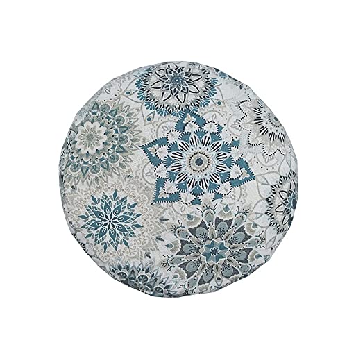 Cojín Zafú"Mandala's blue/grey"- Cojín para Meditación – Cojín para Yoga – 100% algodón y cáscara de sarraceno – funda lavable – diseño exclusivo