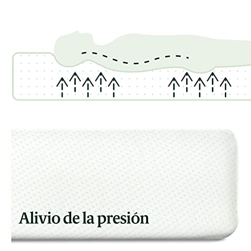 Colchón de espuma viscolástica con té verde ZINUS | Colchón adaptable de 7 zonas| 150 x 190 cm | Altura de 25 cm | Colchón en caja | Alivio de la presión | Certificado OEKO-TEX