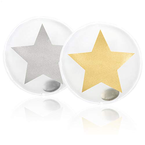 com-four® 4X Calentador de Bolsillo Reutilizable - Calienta-Manos con Estrella para Niños - Almohadilla Térmica para Días Fríos y para el Camino (04 Piezas - Estrella Grande Transparente)