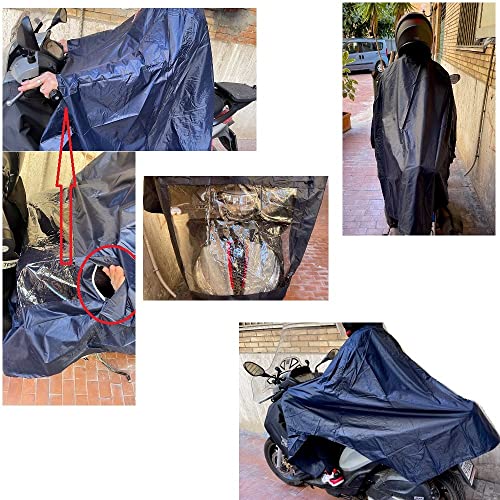 Compatible con BH Emotion Poncho Impermeable Gorra Lluvia PVC para Bicicleta Scooter Motocicleta Scooter Talla ÚNICA Universal