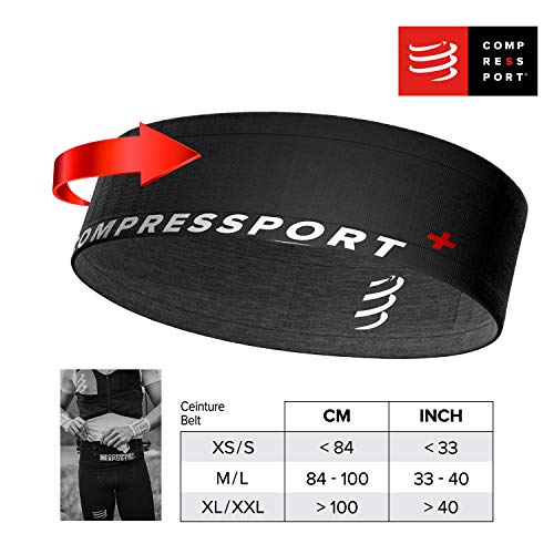 COMPRESSPORT Free Belt Cinturón de Correr, Unisex-Adult, Negro, M/L