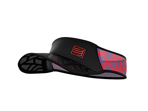 COMPRESSPORT - Visera para Correr en Rojo/Negro - Spiderweb Ultralight Visor - Ultraligero y Altamente ventilado - Fibras de Secado rápido, Talla Unica