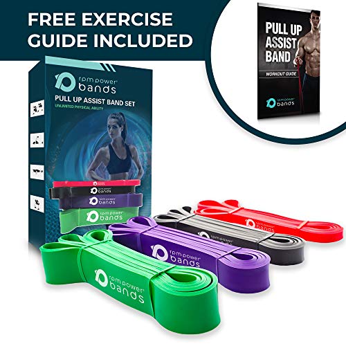 Conjunto Bandas de Resistencia - RPM Power Bands - Bandas de Resistencia para Entrenamiento de Fuerza y Potencia, Crossfit y Gimnasia | Estiramientos, Terapia, Yoga, Flexibilidad y Pullups