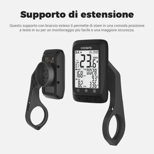 COOSPO BC107 Ciclocomputador GPS Bluetooth 5.0 Ant +, Computadora de Ciclismo con IP67 Impermeable, Bicicleta GPS para Bicicleta de Carretera MTB