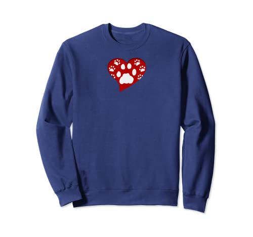 Corazón, huellas de gato, amor. Sudadera