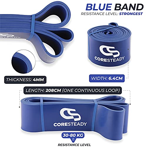 CORESTEADY Banda de Resistencia Banda para dominadas | Banda de Entrenamiento para Crossfit - Powerlifting - Yoga – Ejercicios de Estiramientos (Una Unidad por Venta) para Hombres y Mujeres