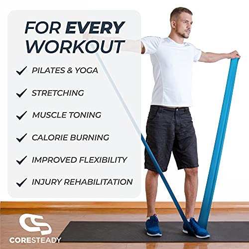 CORESTEADY Bandas de Resistencia Terapéuticas Bandas de Fitness Pilates, Yoga, Entrenamiento de Fuerza | Fisioterapia y rehabilitación |para Hombres y Mujeres |Guía incluida