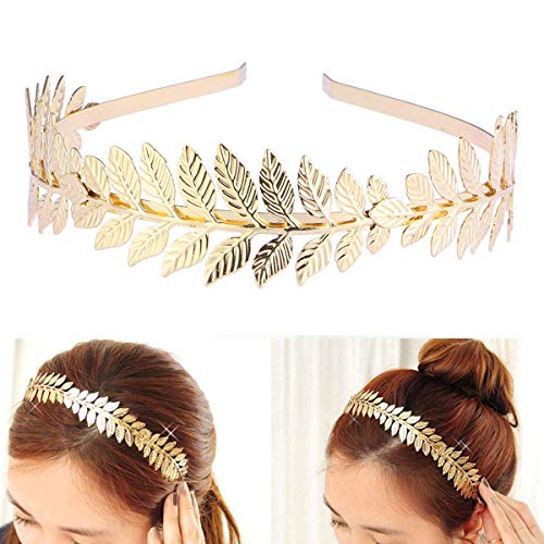 Corona de Hojas,2 PCS Corona de Hojas Romanas Tiara de Novia Griego Corona de Pelo para Fiesta Boda Accessoires Mujeres Niñas